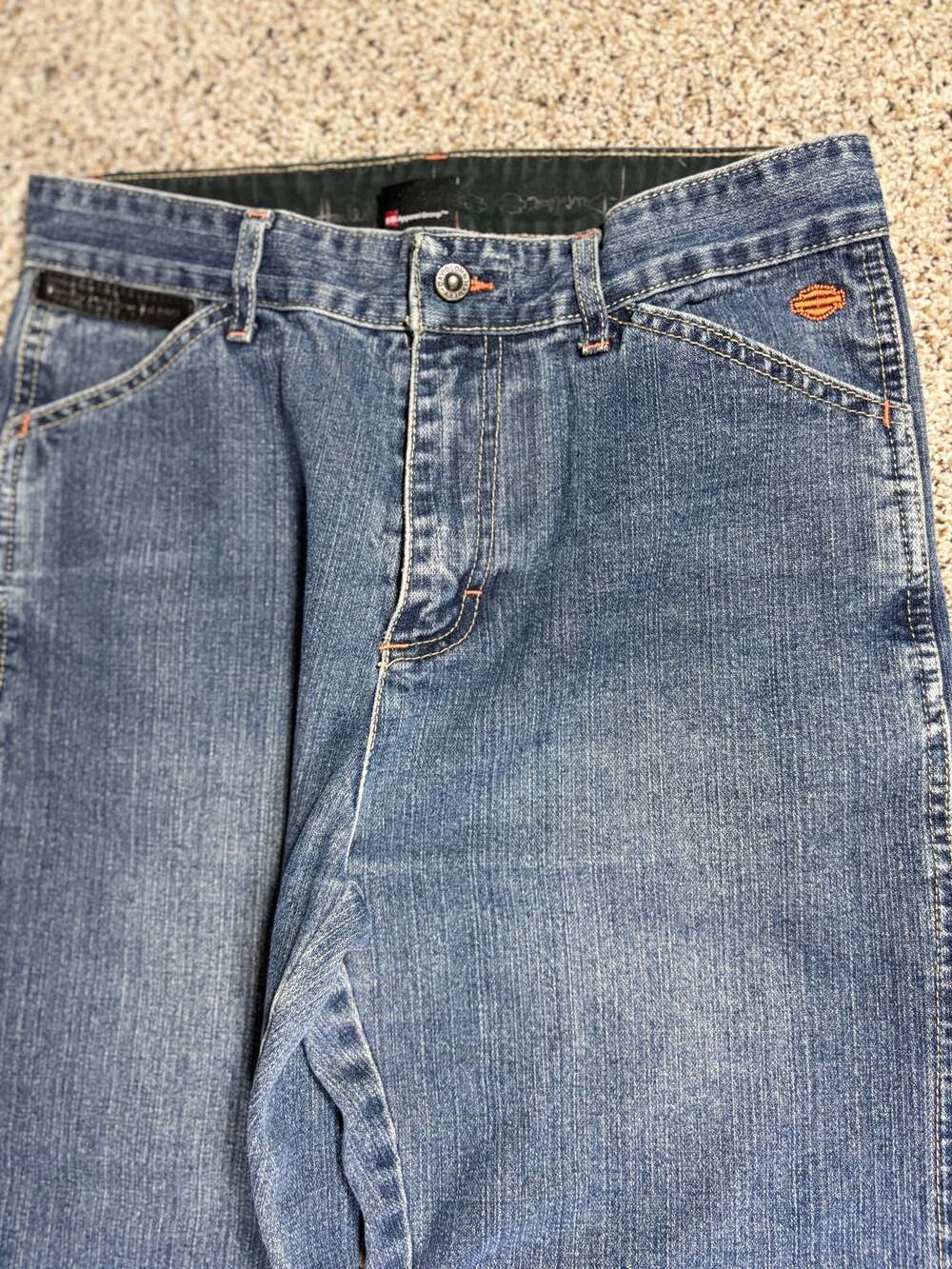 Harley-Davidson Women's Blue Denim Jeans Bar & Shield Logo Straight Leg 137